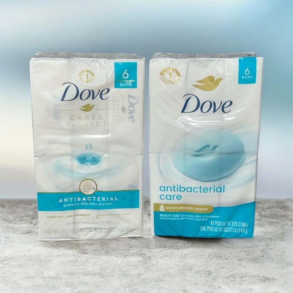 Dove Antibacterial Care Beauty Bar - White & Blue x2